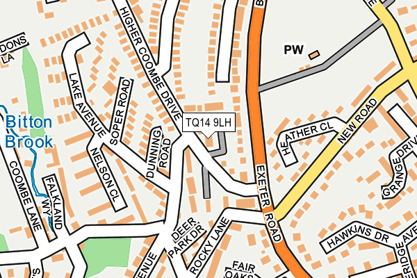 TQ14 9LH map - OS OpenMap – Local (Ordnance Survey)