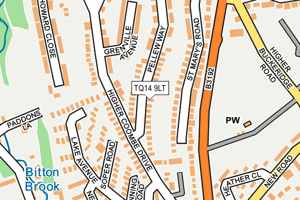 TQ14 9LT map - OS OpenMap – Local (Ordnance Survey)