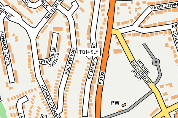 TQ14 9LY map - OS OpenMap – Local (Ordnance Survey)