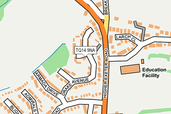 TQ14 9NA map - OS OpenMap – Local (Ordnance Survey)