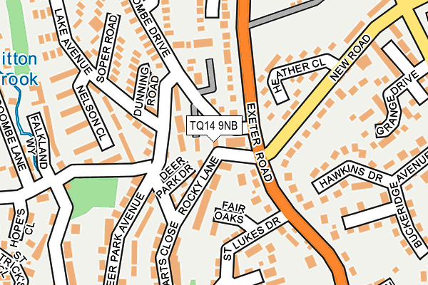 TQ14 9NB map - OS OpenMap – Local (Ordnance Survey)