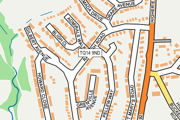 TQ14 9ND map - OS OpenMap – Local (Ordnance Survey)