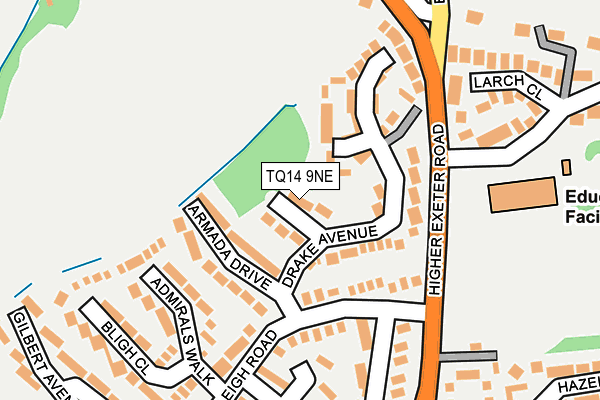 TQ14 9NE map - OS OpenMap – Local (Ordnance Survey)