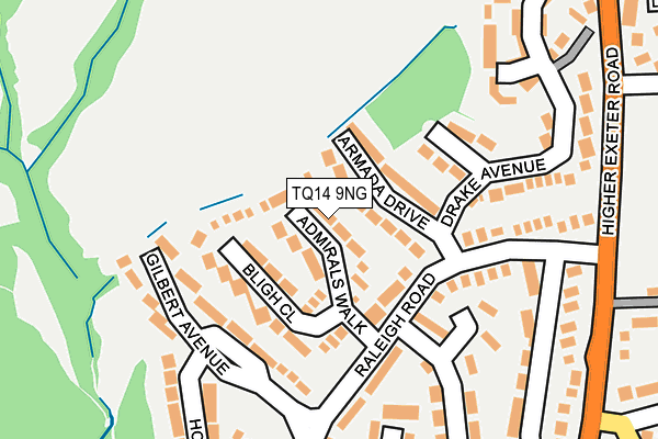 TQ14 9NG map - OS OpenMap – Local (Ordnance Survey)