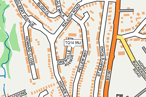 TQ14 9NJ map - OS OpenMap – Local (Ordnance Survey)