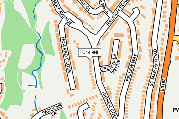 TQ14 9NL map - OS OpenMap – Local (Ordnance Survey)