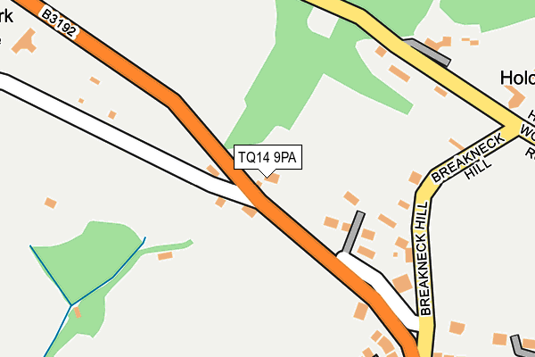 TQ14 9PA map - OS OpenMap – Local (Ordnance Survey)