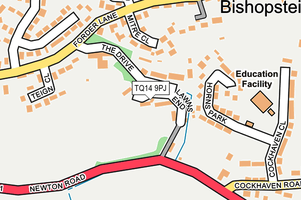 TQ14 9PJ map - OS OpenMap – Local (Ordnance Survey)