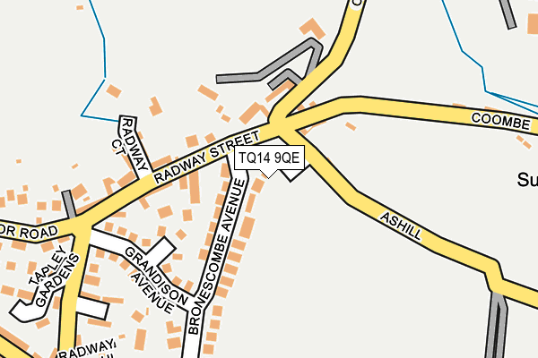 TQ14 9QE map - OS OpenMap – Local (Ordnance Survey)