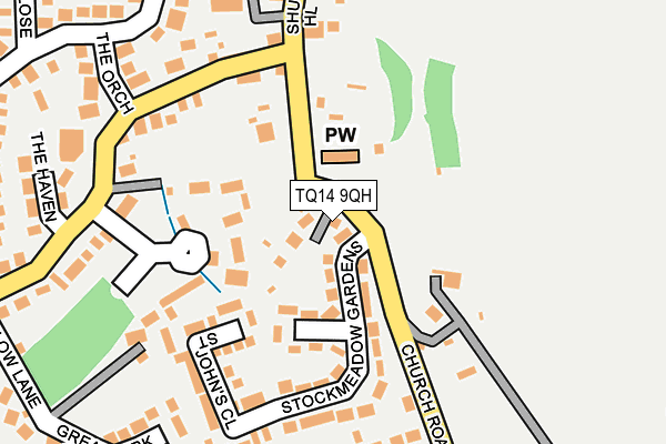 TQ14 9QH map - OS OpenMap – Local (Ordnance Survey)