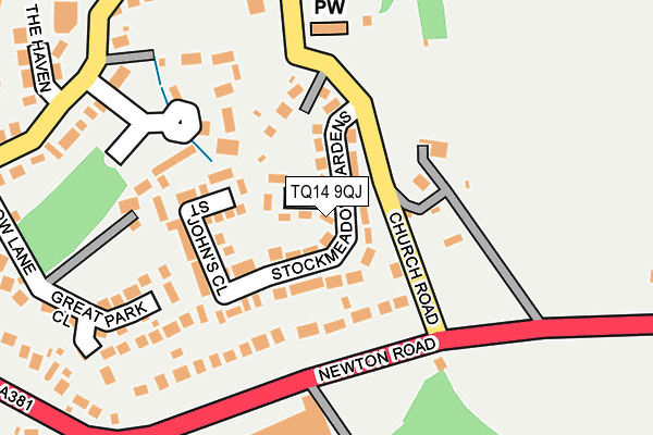 TQ14 9QJ map - OS OpenMap – Local (Ordnance Survey)