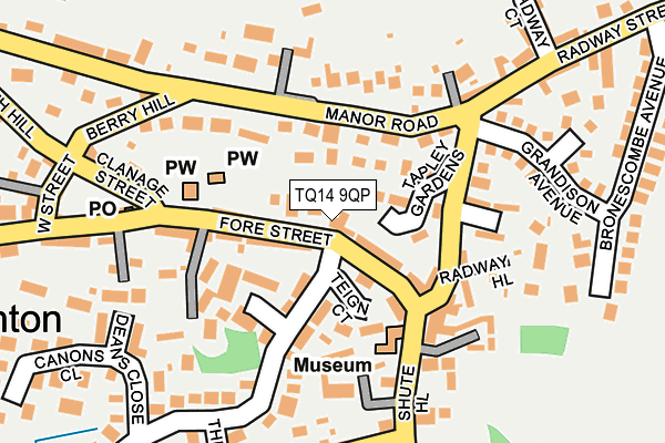 TQ14 9QP map - OS OpenMap – Local (Ordnance Survey)