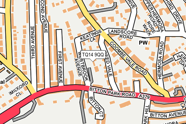 TQ14 9QQ map - OS OpenMap – Local (Ordnance Survey)