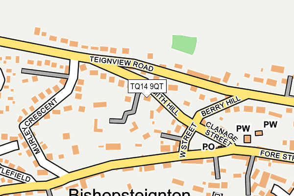 TQ14 9QT map - OS OpenMap – Local (Ordnance Survey)