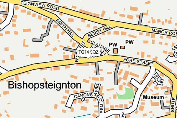 TQ14 9QZ map - OS OpenMap – Local (Ordnance Survey)