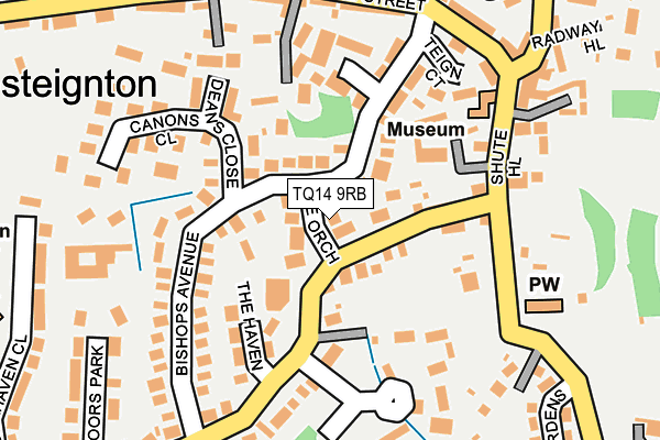 TQ14 9RB map - OS OpenMap – Local (Ordnance Survey)