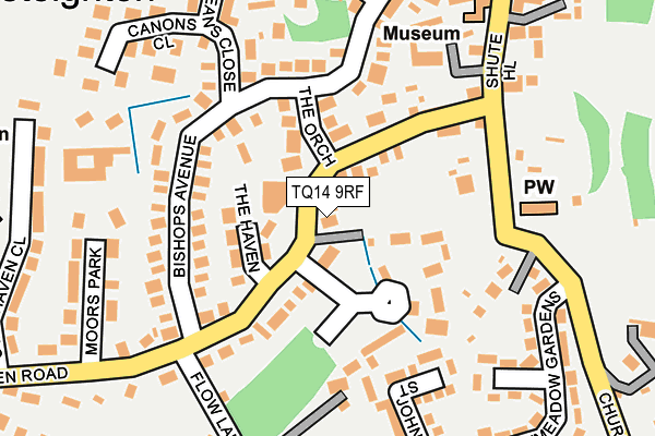 TQ14 9RF map - OS OpenMap – Local (Ordnance Survey)