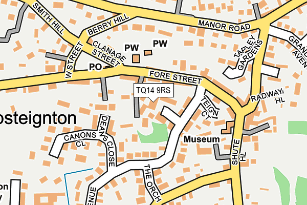 TQ14 9RS map - OS OpenMap – Local (Ordnance Survey)