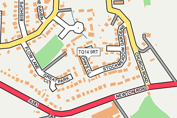 TQ14 9RT map - OS OpenMap – Local (Ordnance Survey)