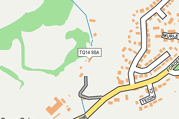 TQ14 9SA map - OS OpenMap – Local (Ordnance Survey)