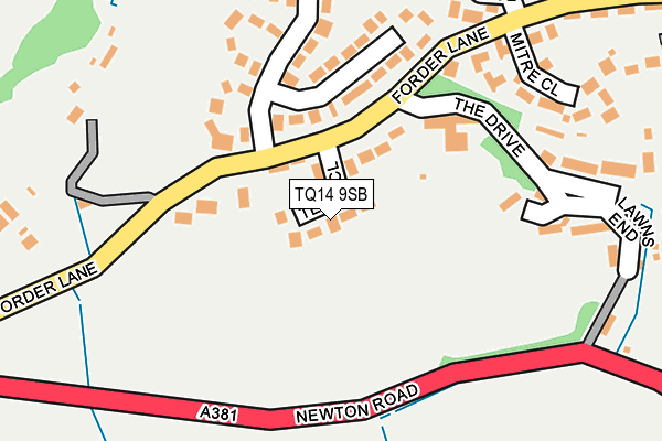 TQ14 9SB map - OS OpenMap – Local (Ordnance Survey)