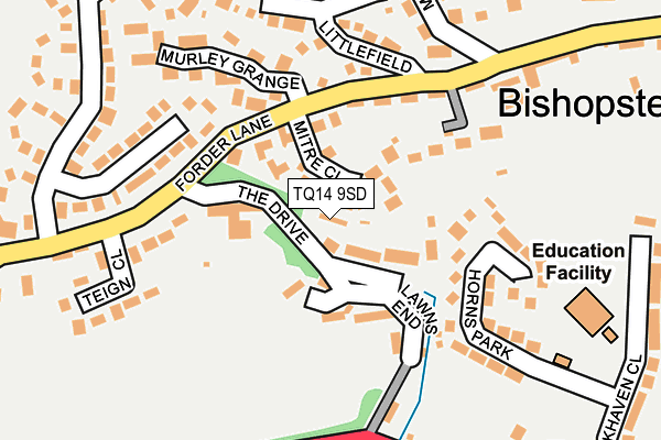 TQ14 9SD map - OS OpenMap – Local (Ordnance Survey)