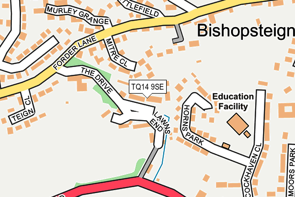 TQ14 9SE map - OS OpenMap – Local (Ordnance Survey)