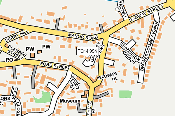 TQ14 9SN map - OS OpenMap – Local (Ordnance Survey)