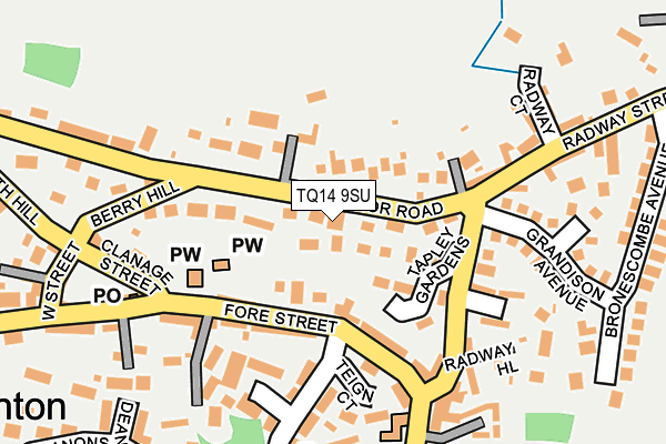 TQ14 9SU map - OS OpenMap – Local (Ordnance Survey)