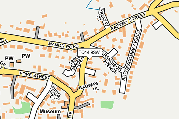 TQ14 9SW map - OS OpenMap – Local (Ordnance Survey)