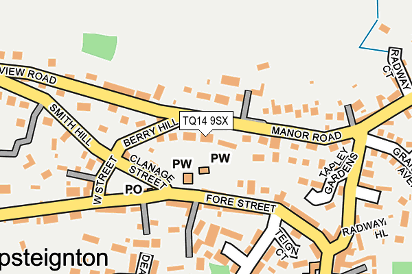 TQ14 9SX map - OS OpenMap – Local (Ordnance Survey)