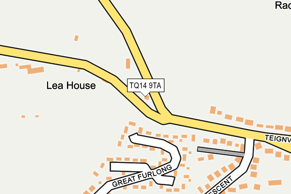 TQ14 9TA map - OS OpenMap – Local (Ordnance Survey)