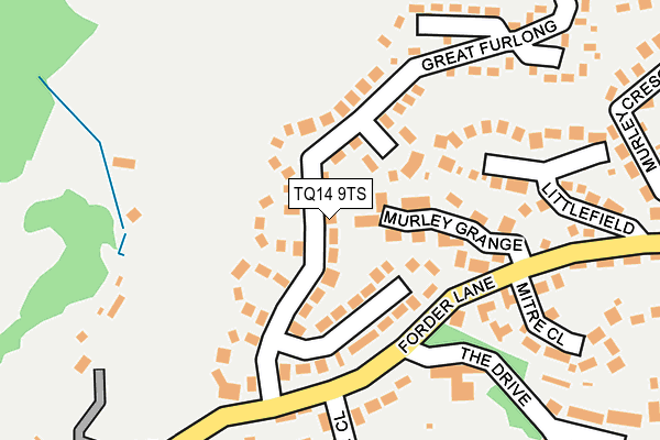 TQ14 9TS map - OS OpenMap – Local (Ordnance Survey)