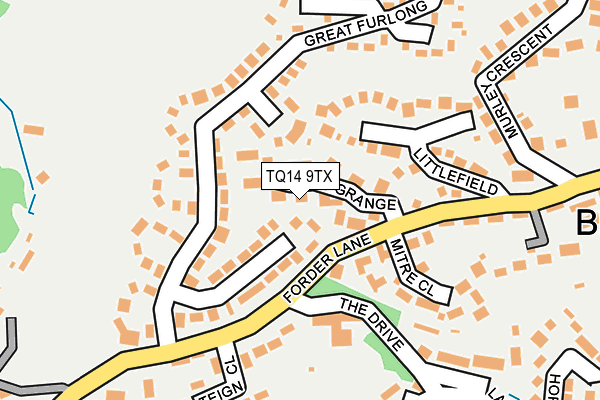 TQ14 9TX map - OS OpenMap – Local (Ordnance Survey)