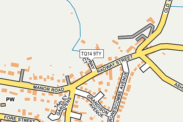 TQ14 9TY map - OS OpenMap – Local (Ordnance Survey)