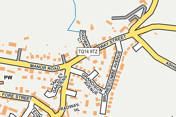 TQ14 9TZ map - OS OpenMap – Local (Ordnance Survey)