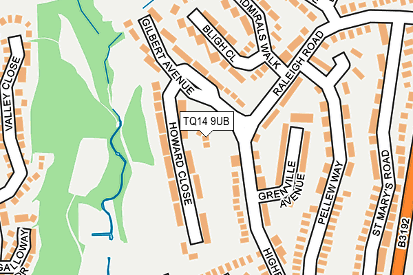 TQ14 9UB map - OS OpenMap – Local (Ordnance Survey)