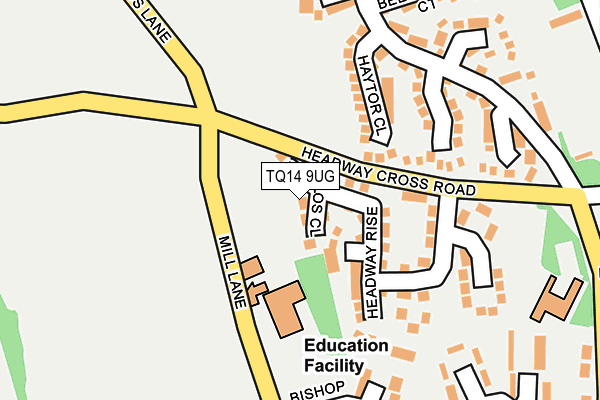 TQ14 9UG map - OS OpenMap – Local (Ordnance Survey)