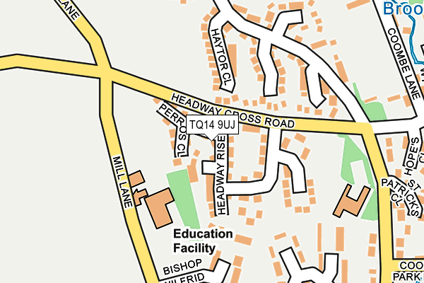 TQ14 9UJ map - OS OpenMap – Local (Ordnance Survey)