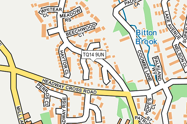 TQ14 9UN map - OS OpenMap – Local (Ordnance Survey)