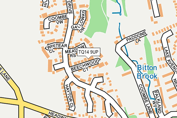 TQ14 9UP map - OS OpenMap – Local (Ordnance Survey)