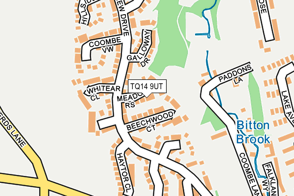 TQ14 9UT map - OS OpenMap – Local (Ordnance Survey)
