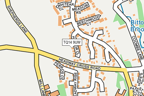 TQ14 9UW map - OS OpenMap – Local (Ordnance Survey)