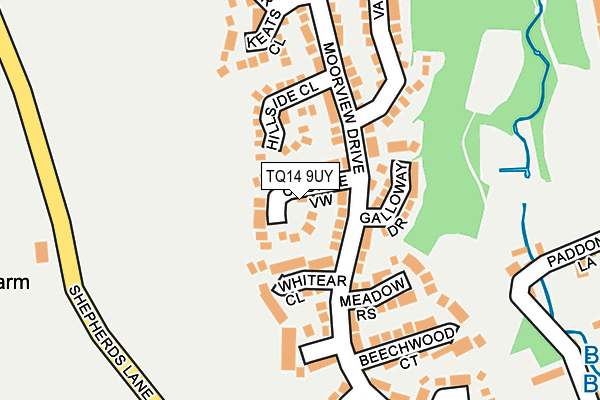 TQ14 9UY map - OS OpenMap – Local (Ordnance Survey)