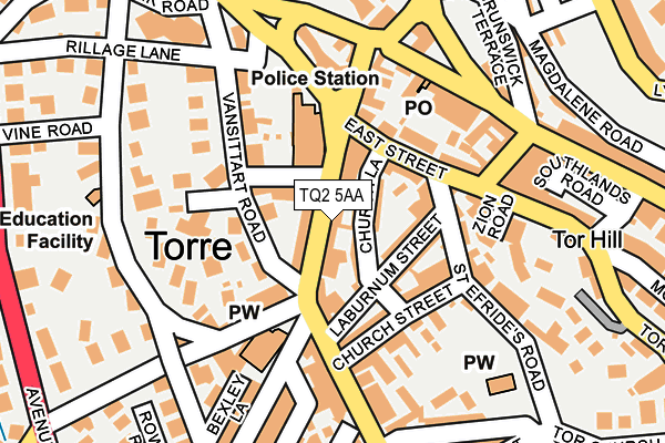 TQ2 5AA map - OS OpenMap – Local (Ordnance Survey)