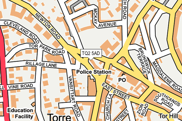 TQ2 5AD map - OS OpenMap – Local (Ordnance Survey)