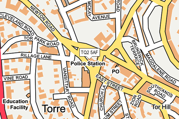 TQ2 5AF map - OS OpenMap – Local (Ordnance Survey)