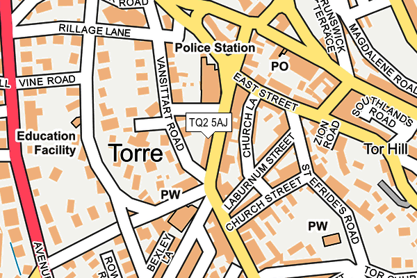 TQ2 5AJ map - OS OpenMap – Local (Ordnance Survey)