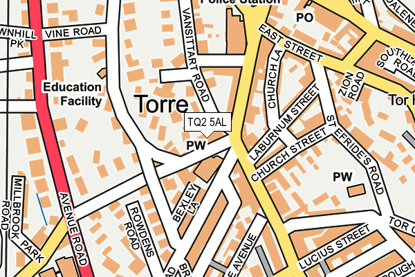 TQ2 5AL map - OS OpenMap – Local (Ordnance Survey)