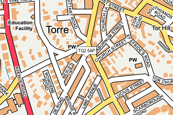 TQ2 5AP map - OS OpenMap – Local (Ordnance Survey)